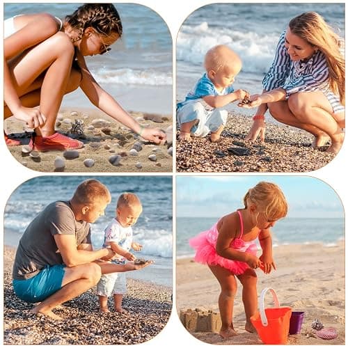 Vodolo Beach Mesh Shovel with Mesh Beach Bag for Shell Collecting, Kids Filter Sand Scooper for Picking Up Shells, Shark Tooth Sifter Dipper for Boys and Girls, Toy thumbnail 7