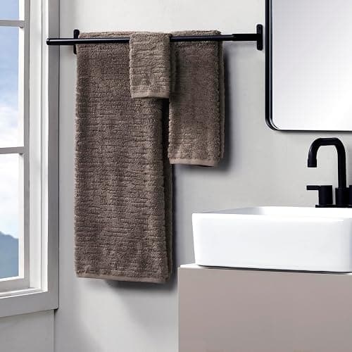 SKL Home CloudSoft 100% Cotton Luxury 6-Piece Towel Set, 600 GSM, Ultra Plush & Absorbent - 2 Bath Towels, 2 Hand Towels, 2 Washcloths, Mink Brown thumbnail 2