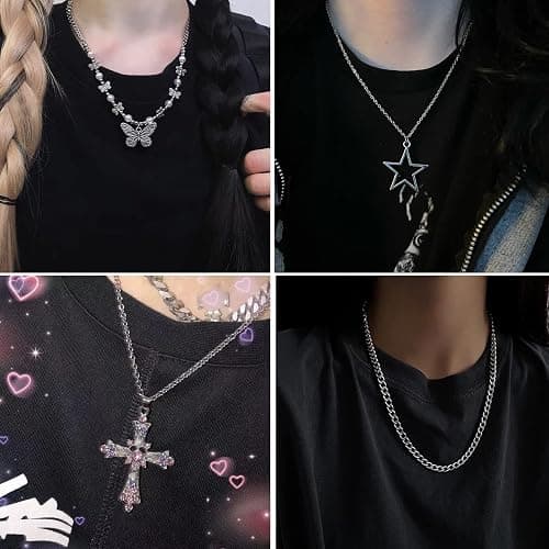 LIRUNQIN Y2k Accessories Goth Grunge Y2k Star Indie Butterfly Boho Cross Pendent Y2k Jewelry for Women Men thumbnail 4