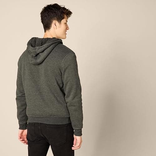Amazon Essentials Hoodie For Men, Sherpa-Lined Full-Zip Fleece Sweatshirt thumbnail 2