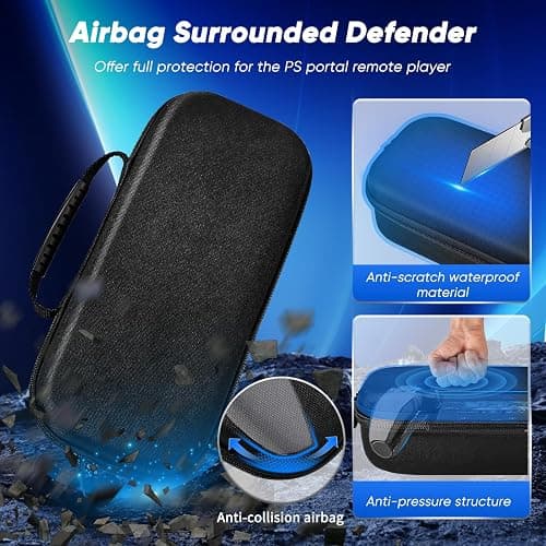 Auarte 12 in 1 Accessories Set for Playstation Portal Remote Player, Hard Carrying Case for PS Portal with Clear Skin Case for PS5 Portal, 2 Screen Protector with 4 Thumb Grip thumbnail 2
