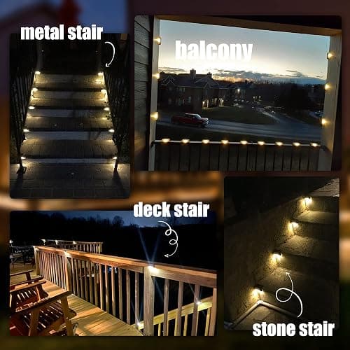 SOLPEX Solar Deck Lights Outdoor 16 Pack,Step Light Waterproof,Warm White | Led Solar lights for Outdoor Stairs,Step,Fence,Yard,Patio and Pathway thumbnail 6