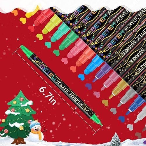 Betem Acrylic Paint Markers Pens, Dual Tip 120 Colors Premium Paint Pens Acrylic Markers for Wood, Fabric, Canvas, Stone, Rock Painting, Glass, Ceramic Surface, DIY Crafts Making Art Supplies with Bag thumbnail 8