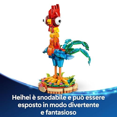 LEGO ǀ Disney Oceania 2 Heihei Giocattolo da Costruire - Gioco con Animale da Esposizione con Supporto, Testa Girevole, Ali, Piume e Coda Mobili - Regalo di Compleanno per Bambine da 9 Anni - 43272 thumbnail 6