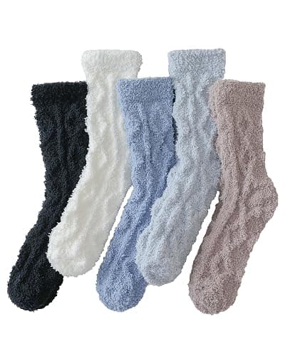 TEHOOK Warm & Cozy Gifts for Women, Stocking Stuufers, Fluffy Fuzzy Plush Sleeping Slipper Socks - Soft Warm Fabric - Image 1