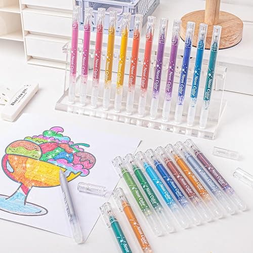 SASPOO glitter gel pen 36 Colors,Metallic Vibrant Sparkle gel pens for coloring,glitter pens for adults,colored gel pens for Adult Coloring Books and Drawing (36) thumbnail 3