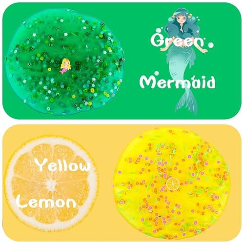4 Piece Kit Jelly Crunchy Slime, Red Cherry,Blue Rainbow Yellow Lemon and Green Mermaid Jelly Crunchy Slime, Super Soft and Non-Stick, Birthday Gift Slime Party Gift thumbnail 6