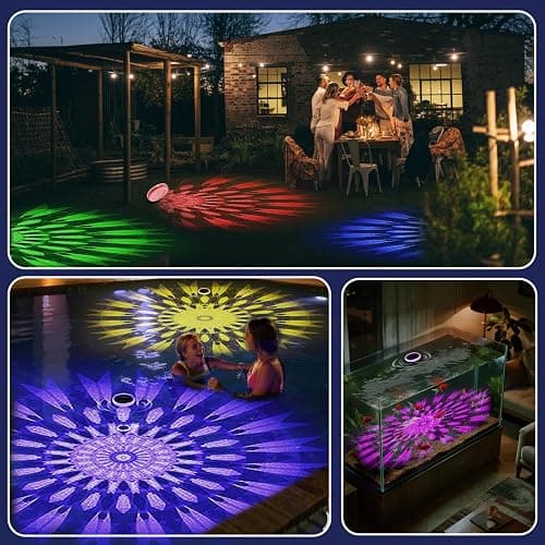 MATEPROX Solar Floating Pool Lights, Rechargeable RGB Pool Light with Remote Control, 9 Lighting 3 Mode, IPX7 Waterproof for Swimming Pool, Garden, Bathtub, Indoor Parties(1 PCS) thumbnail 6