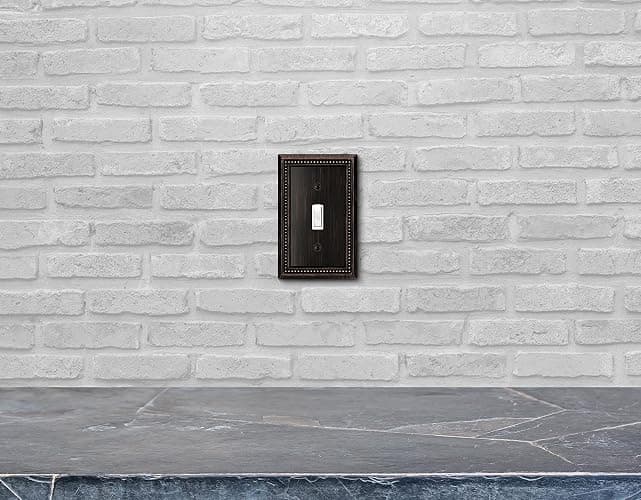 Henne Bery Sunken Pearls Heavy Duty Decorative Wall Plate Switch Plate Outlet Cover (Single Toggle, 2 Pack, Aged Bronze) thumbnail 5