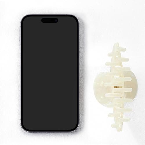 Large Acetate 4 Inch Hair Claw Clip for Women, Pink Hair Claw Clips & Jaw Clips for Thin or Thick Hair,French Style Hair Claws with Non-Slip Teeth, Hair Accessories for Updos, Buns & Ponytails（White) thumbnail 3