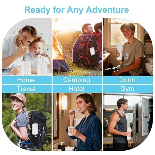Travel Toothbrush and Toothpaste Case,Portable Tooth Brush Holder,Large White Toothbrush Container with Mouthwash Cup,2 in 1 Toothbrush Organizer for Traveling,Camping,School,Home thumbnail 8