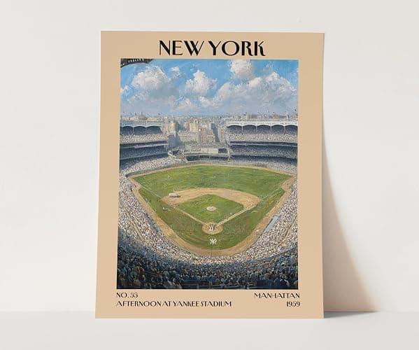K&L DESIGN CO. Retro Vintage New York Wall Art Print - 11x14 Unframed Poster - New York City Souvenirs, Cute Trendy Colorful Wall Decor (Yankee Stadium, 11x14) thumbnail 3