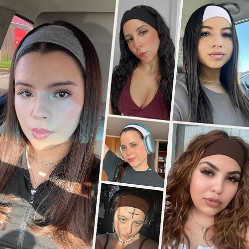 Ztomine Headbands for Women, 8pcs Stretchy Non Slip Soft Cotton Cloth Hair Bands for Sports, Workout, Yoga and Running thumbnail 5