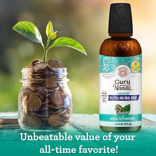 GuruNanda CocoMint Oil Pulling Mouthwash for Complete Oral Hygiene, 7 Essential Oils & Vitamins for Happy Teeth & Gums & Fresh Breath, Alcohol-Free, 16 oz thumbnail 7