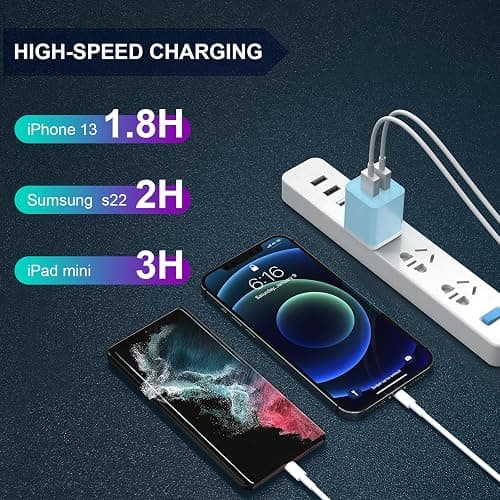 6Pack USB Wall Charger, iGENJUN 2.4A Dual USB Port Cube Power Plug Adapter Fast Phone Charger Block Charging Box Brick for iPhone 15/15 Pro/15 Pro Max/14, Samsung Galaxy, Pixel, LG, Android-Multicolor thumbnail 6