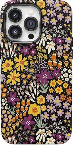 Casely iPhone 14 Pro Case | Falling for You | Plum Floral | Compatible with MagSafe | Bold Protective Design - Image 1