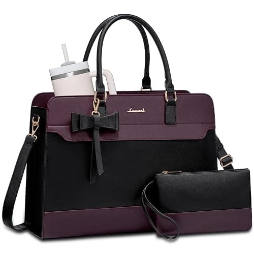 LOVEVOOK Laptop Tote Bag for Women,Leather Work Bag, Waterproof Business Teacher Bag,Large Computer Handbag Purse Briefcase,Office Gifts for Women - Image 1