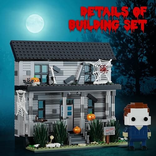 Horror Movie Halloween- Figure & House Building Blocks Kits, Collectible Decoration Building Toy, Present for Friends and Fans, Creative Stable Collectible Building Toy(586 Pieces) thumbnail 3