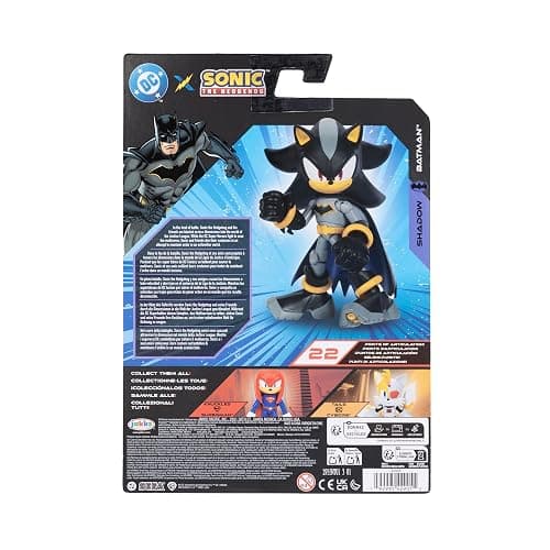 DC X Sonic Collectable Action Figures Shadow as Batman, Tails as Cyborg, Knuckles as Superman Featuring Highly Articulation Figures with Dynamic Posing thumbnail 10