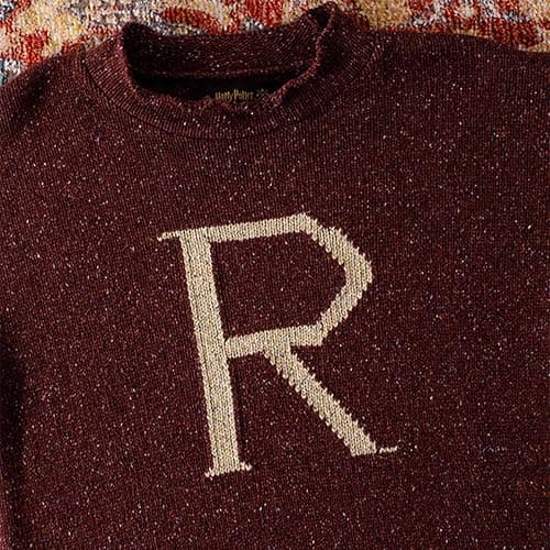Harry Potter Ron Weasley ‘R’ Sweater - Adult Replica Knit Jumper - Burgundy - Costume & Collectible Gift thumbnail 4