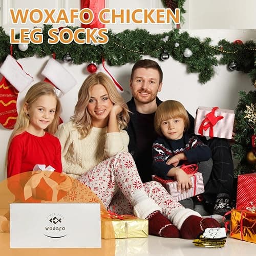 woxafo 2 Pair Chicken Leg Socks, 3D Novelty Funny Knee-High & Mid-Calf Chicken Costume Feet Socks, Animal Paw Sock for Women Men Thanksgiving Xmas Birthday Party Stocking Stuffer Gifts thumbnail 6