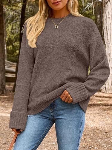 LILLUSORY Women's Oversized Sweaters Fuzzy Chunky Warm Pullover Sweater thumbnail 2