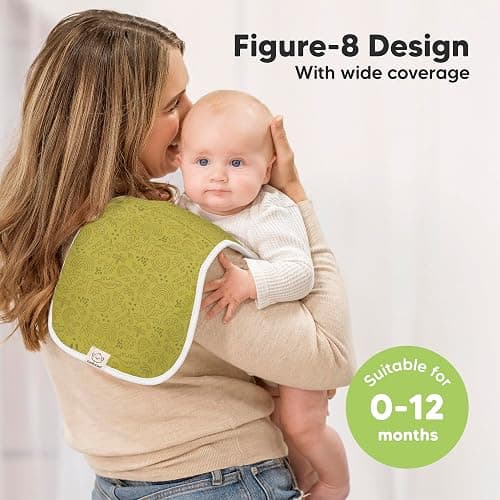 Organic Burp Cloths Baby Boy & Girl - 5-Pack Super Absorbent Cotton Burping Cloths for Babies, Soft & Plush Newborn Spit Up Rags, Infant Towels for Milk Spit Up, Unisex, Large 21" x 10" (Mesozoic) thumbnail 3