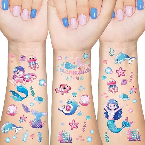 DMIGHT 110Pcs Mermaid Party Favors Including Stampers, Notebooks, Mermaid Party Decorations thumbnail 6