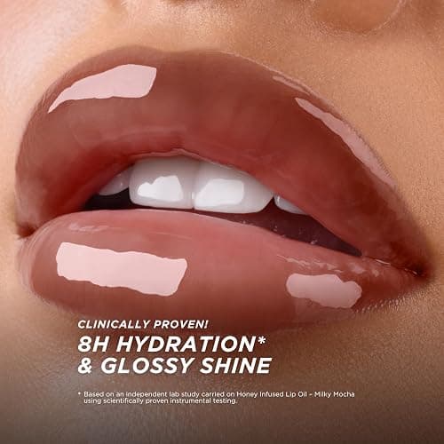Gisou Honey Infused Hydrating Lip Oil, Nourishing Lip Moisturizer for Dry Lips (Milky Mocha) thumbnail 4