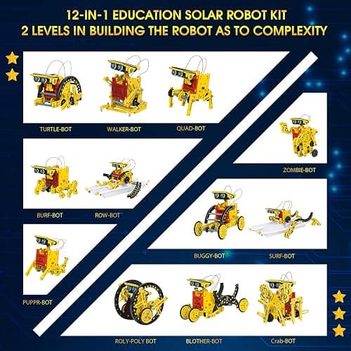 OMWay STEM 12-in-1 Solar Robot Toys, Science Kits for Kids Age 8, Building Experiment Engineering Robotics for 9 10 11 12 13 14 Year Old Boys Girls Teens thumbnail 4