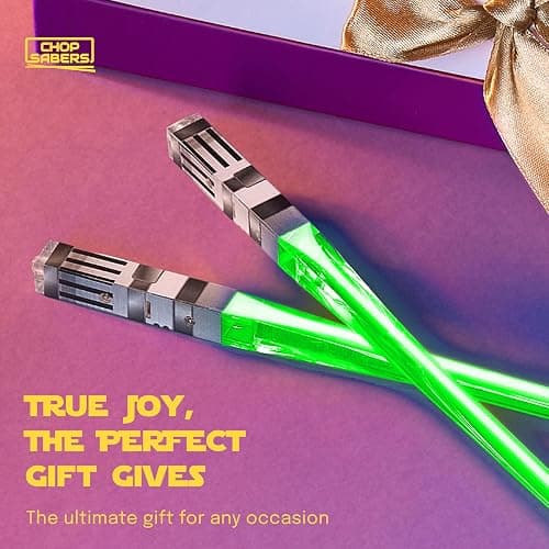 Chop Sabers Light Up Lightsaber Chopsticks, Green Pair thumbnail 7