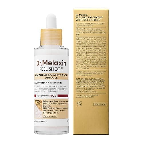 Dr.Melaxin Peel Shot Glow White Rice Peeling Ampoule 80ml, Dead Skin Gentle Exfoliating Ampoule with Rice Water Extract, AHA BHA, Niacinamide, Daily Skin Texture Care, All Skin Types, Korean Skincare thumbnail 9