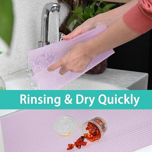 12Pcs Refrigerator Liners Washable Fridge Shelf Liners Refrigerator Mats for Freezer Glass Shelves Kitchen Cabinets Cupboards Drawers (17.7" x 11.4") thumbnail 5