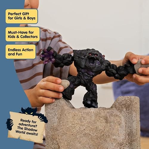 Schleich ELDRADOR Creatures - 9" Shadow World Stone Monster Toy with Crystal Set - Cool Movable Monster Action Figure for Boys and Girls - Fantasy Rock Beast Figurine - Durable Toys for Kids Ages 7+ thumbnail 4