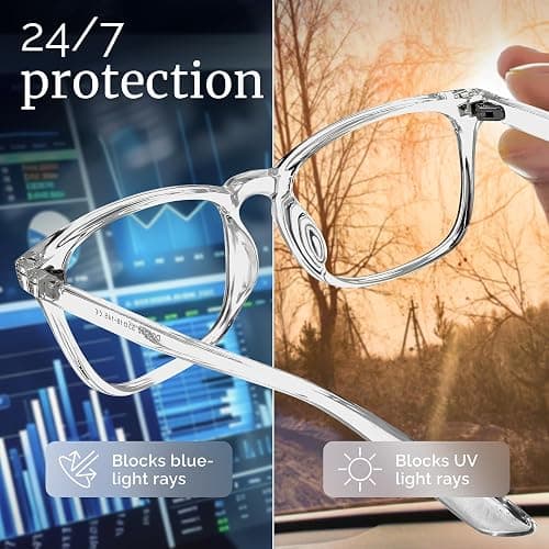 livho High Tech Blue Light Glasses - Advanced up to 99% Blue Light Blocking Computer Glasses - Screen Fatigue & UV Protection thumbnail 7
