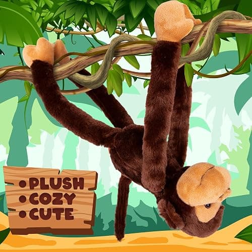 ArtCreativity Long Arm Plush Monkey, 23 Inch Hanging Monkey with Connectable Limbs, Ultra Soft and Huggable Stuffed Animal for Kids, Cute Home and Nursery Décor, Best Birthday Gift Idea thumbnail 2