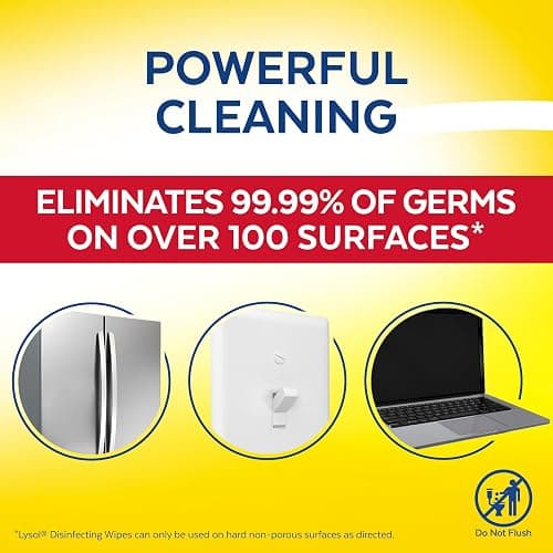 Lysol Disinfecting Wipes, Thick Cleaning Wipes with Micro Pocket Design for Home & Electronics, Kills 99.9% of Germs, Removes Allergens, Citrus Scent, 6 x 75 Count (450 Total Wipes) thumbnail 4