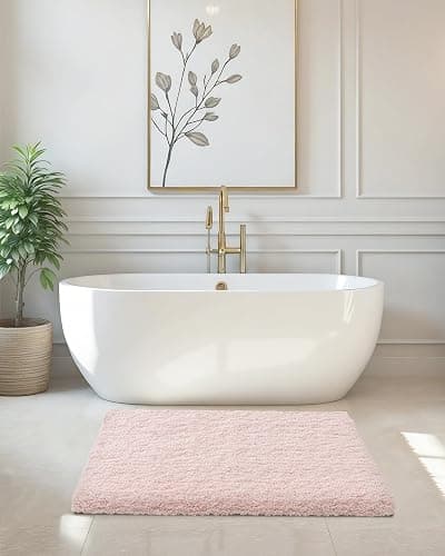 ILANGO Pink Bathroom Rugs 24" × 17" Non Slip & Super Absorbent Extra Thick Soft, Washable Bath Mat for Floor, Non Shedding Microfiber Plush Holiday Bath Rug with Rubber for Shower Sink thumbnail 9