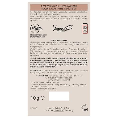 Taft - Schwarzkopf - Poudre Coiffante Cheveux - 2-En-1 - Volume - Longue Durée - Effet Matifiant - Effet Décoiffé - Ne colle pas - 99% d'ingrédients d'origine naturelle - Contenant de 10 g thumbnail 2