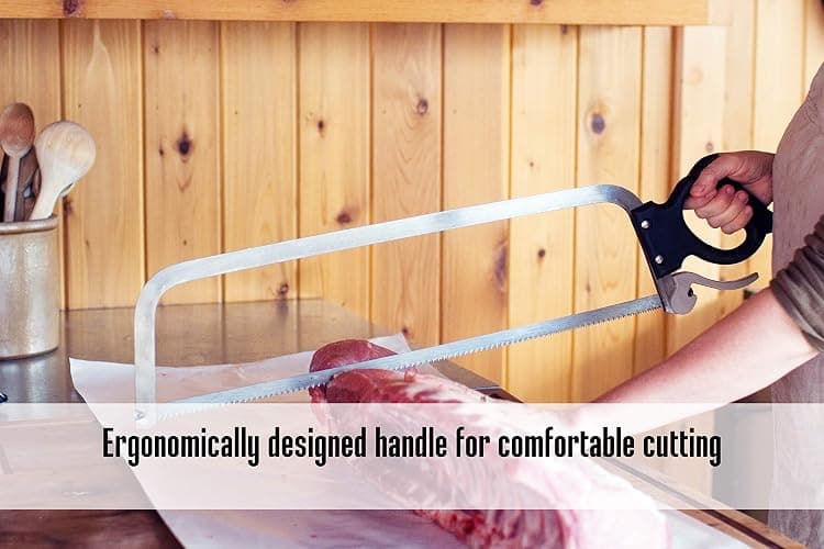 Weston Butcher Meat and Bone Saw with 25 Inch Stainless Steel Serrated Blade with Quick Release Handle (47-2501) thumbnail 5