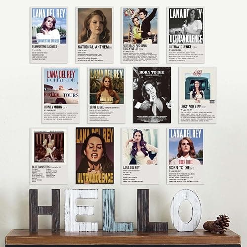 Lidy 12 PCS Lana Poster Music Album Cover Posters Set Merch Wall Art Decor Unframed Canvas Poster Gifts 8x12inch (20x30cm) thumbnail 2
