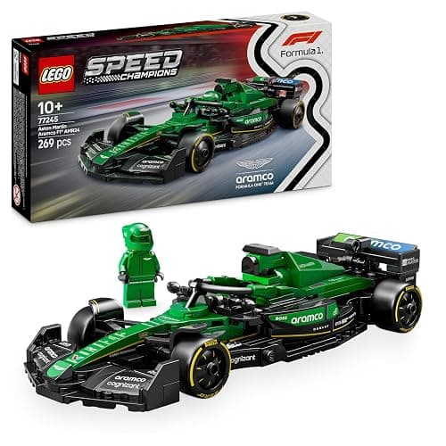 LEGO Speed Champions Aston Martin Aramco F1 AMR24 Race Car Toy with a Collectible Formula 1 Driver Minifigure - Model Kits for 10+ Year Old Boys & Girls or Adult Motorsport Fans 77245 - Image 1