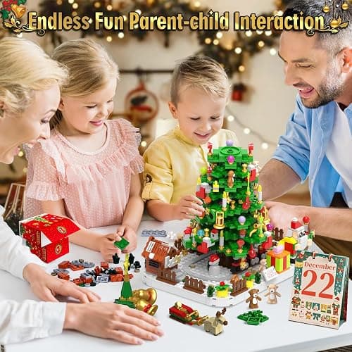 Advent Calendar 2025 Adult, 1088 Pieces Christmas Tree Building Kit with Led Light, 24 Days Christmas Countdown Christmas Tree Building Toy Set, Ideal Xmas Gift Toy for Teen Boy thumbnail 6