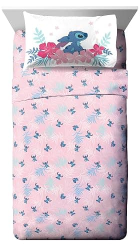 Jay Franco Disney Lilo & Stitch Paradise Dream 5 Piece Twin Bed Set - Includes Reversible Comforter & Sheet Set Bedding - Super Soft Fade Resistant Microfiber (Official Disney Product) thumbnail 3