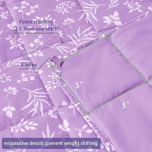 yescool Weighted Blanket for Adults (20 lbs, 48" x 72", Mauve) Cooling Heavy Blanket for Sleeping Perfect for 140-160 lbs, Twin Size Breathable Blanket with Premium Glass Bead, Machine Washable thumbnail 4