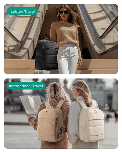 BAGSMART 30L Travel Backpack for Women, Carry on Backpack for Airplanes, Gym Backpack with Shoe Compartment, Lightweight Travel Bag Fits 15.6 Inch, Water-Resistant, Black thumbnail 3