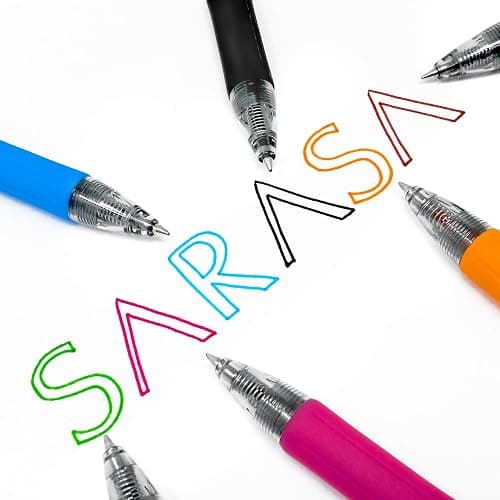 Zebra - Sarasa Retractable Gel Ink Rollerball - Fast Drying - 0.7mm - Black Ink - Pack of 6 thumbnail 3