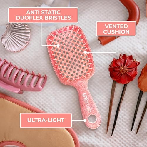 FHI Heat UNbrush Detangling Brush for Pain-Free Brushing on All Wet or Dry Hair Types — Durable DuoFlex Anti-Static Bristles, Lightweight Handle, Vented Hair Brush thumbnail 6