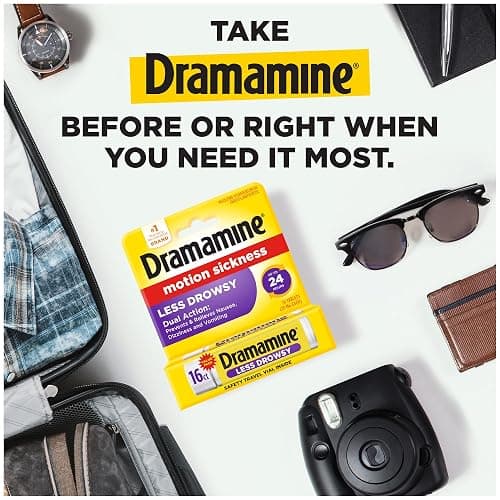 Dramamine Motion Sickness Less Drowsy, for Nausea Relief During Travel, 16 Count thumbnail 4