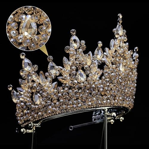 Large Tiaras and Crowns for Women Crystal Tall Pageant Crowns Rhinestone Royal Queen Headband Princess Quinceanera Headpieces for Wedding Birthday Prom Party Costume Cosplay thumbnail 9